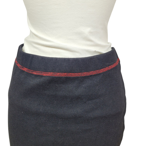 SHEIN Black Red Gothic Grunge Ribbed 2 Piece Long Sleeve Skirt Set Size 8-10 - Picture 5 of 9